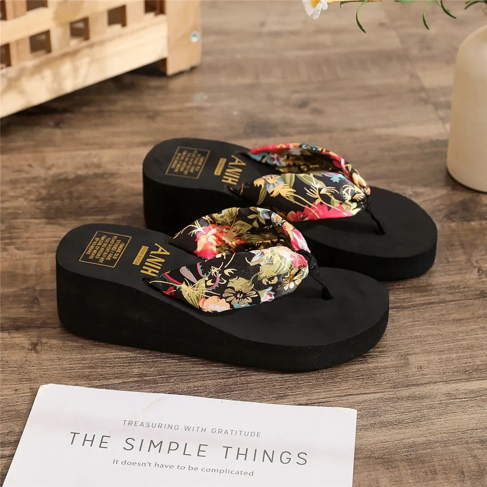 Women's Summer Beach Platform Boho Flip Flops