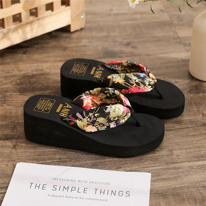 Women's Summer Beach Platform Boho Flip Flops