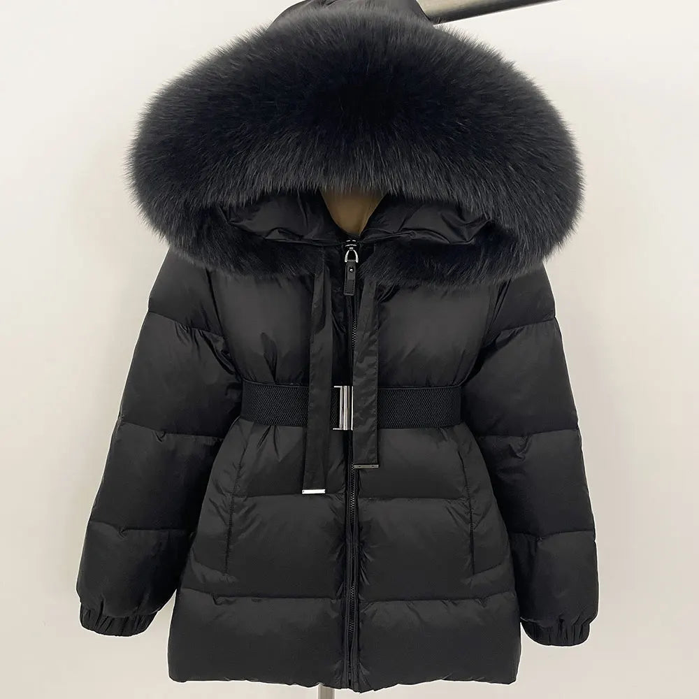 Women's Waterproof Fox Fur Hoode Parka