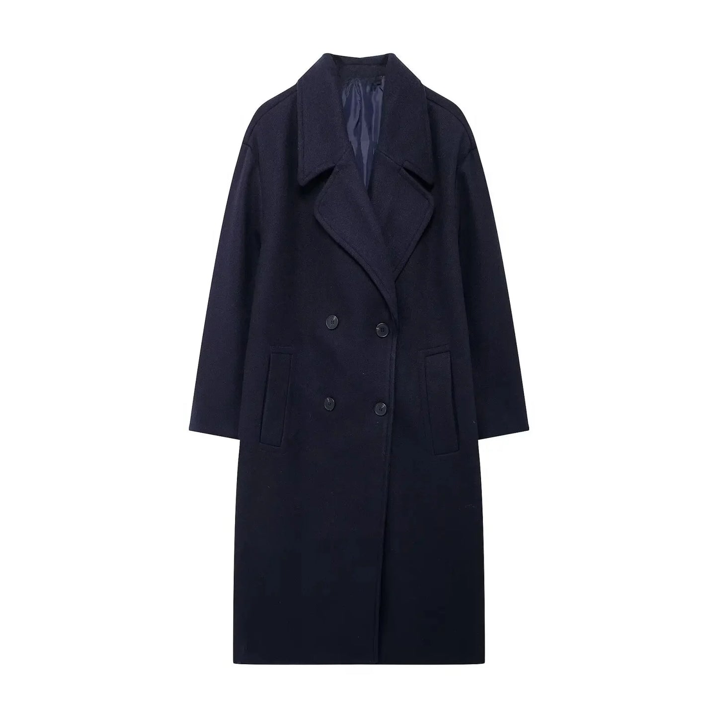 Women's Windproof Loose Long Woolen Coat