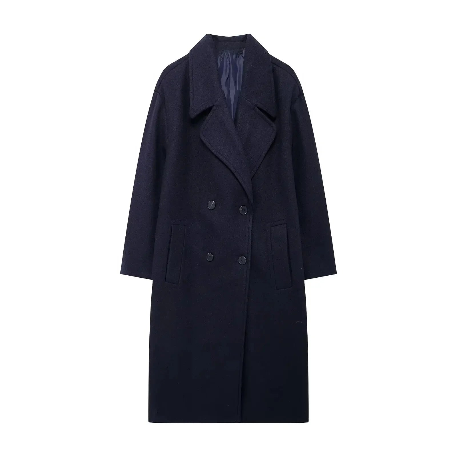 Women's Windproof Loose Long Woolen Coat
