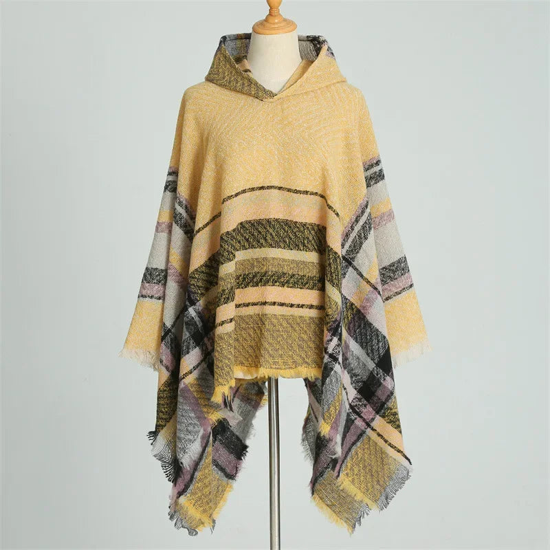 Women's Winter ColdProof Stole Hooded Shawl