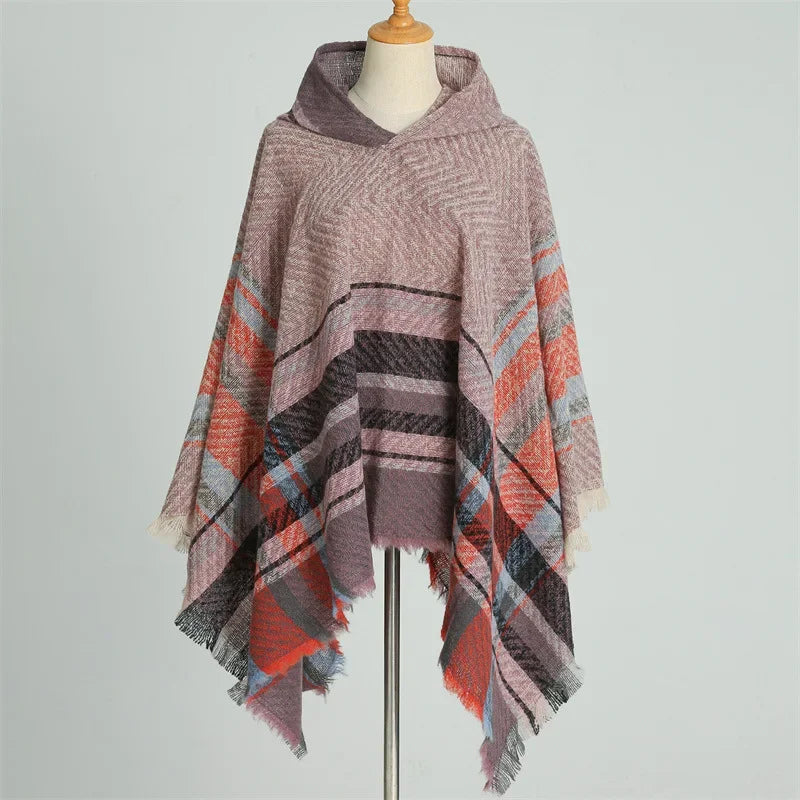 Women's Winter Cold Proof Stole Hooded Shawl