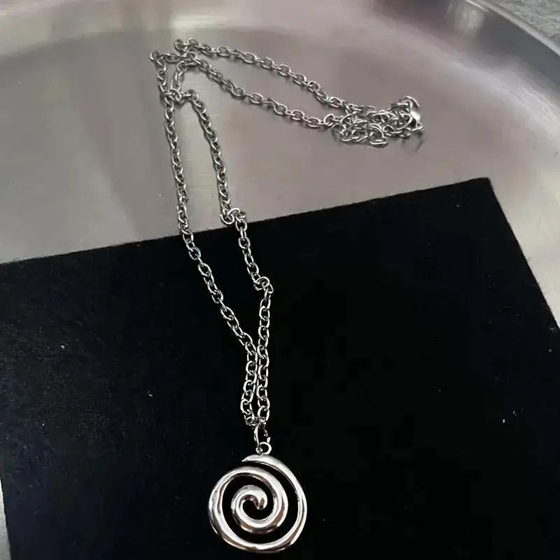 Women's Y2K Silver Color Heart Pendant Necklace