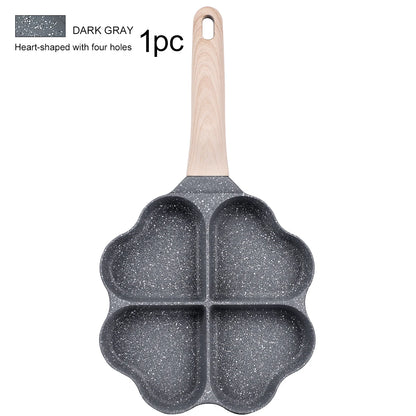 Non-Stick Wood Grain Handle Porous Frying Pan