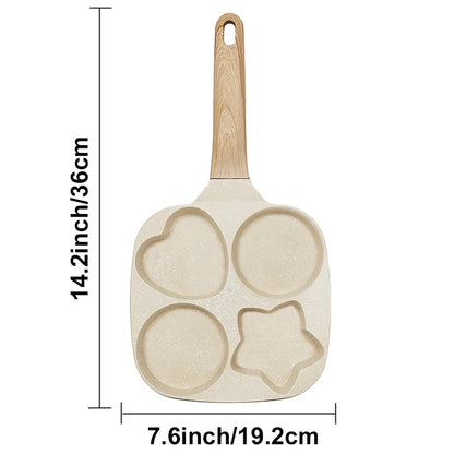 Non-Stick Wood Grain Handle Porous Frying Pan