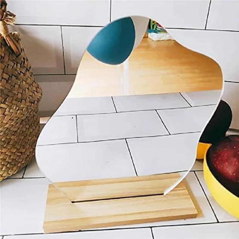 Wooden Frameless Cloud Shaped Mirror