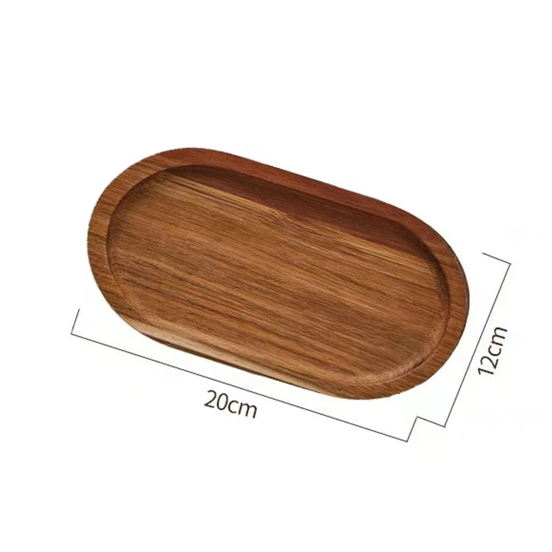 Japanese-Style Wooden Snack Plate for Tableware