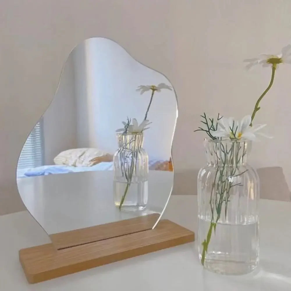 Wooden Frameless Cloud Shaped Mirror