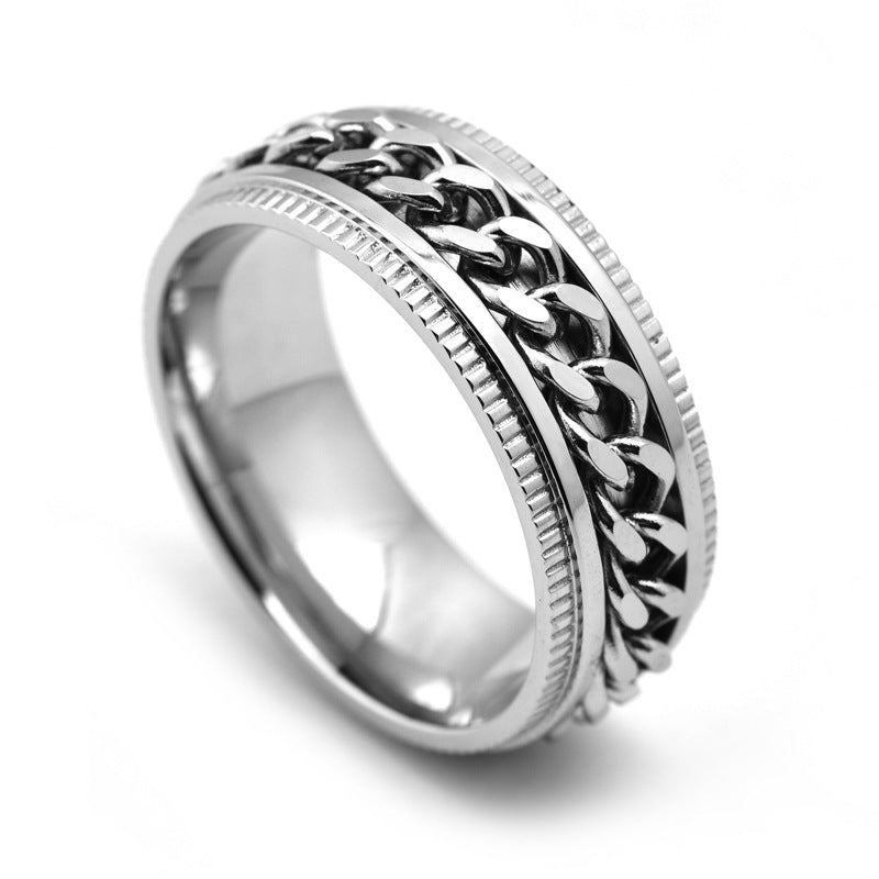 Men's Stainless Steel Spinner Ring