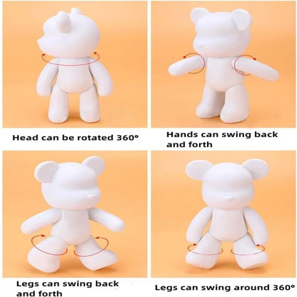 Handmade DIY Painting Bear Sculpture Figurine Toys