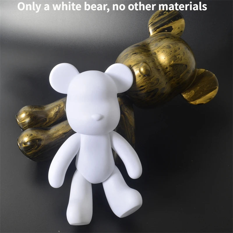 Handmade DIY Painting Bear Sculpture Figurine Toys