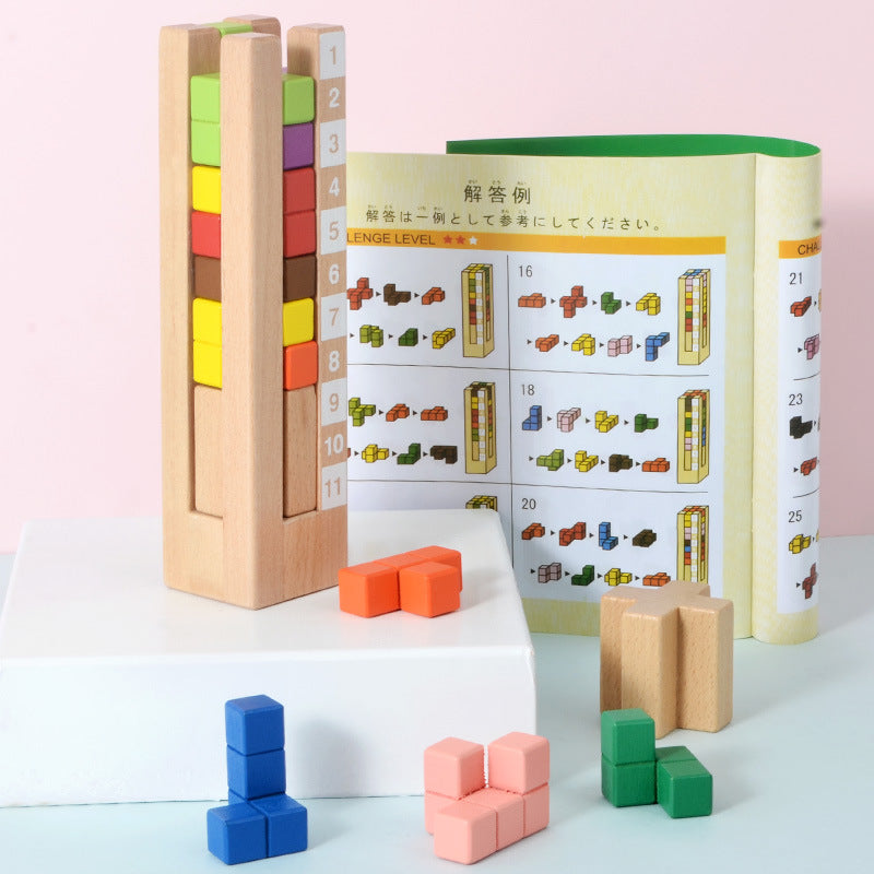 Magnetische 3D-Puzzleblöcke aus Holz für Kinder