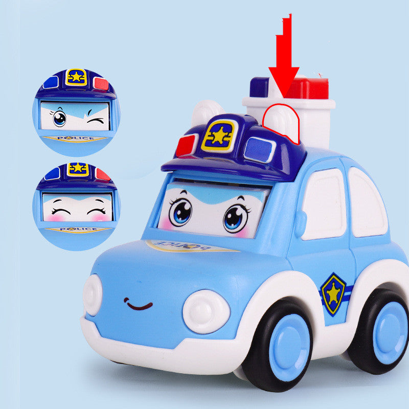 Voiture de police de dessin animé pour enfants, jouet de décrochage pour garçon