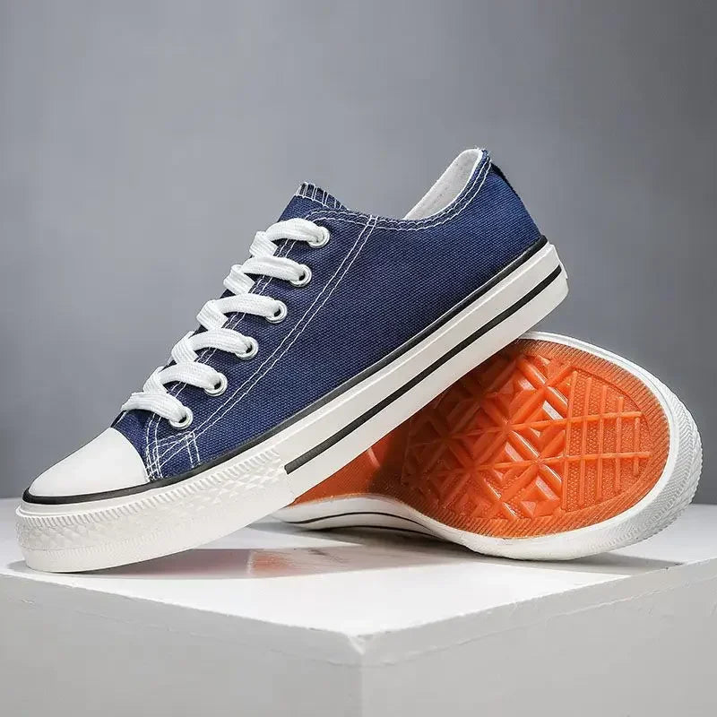 Unisex Lace-Up Anti Slip Canvas Flat Heel Sneakers