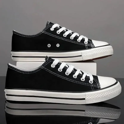 Unisex Lace-Up Anti Slip Canvas Flat Heel Sneakers