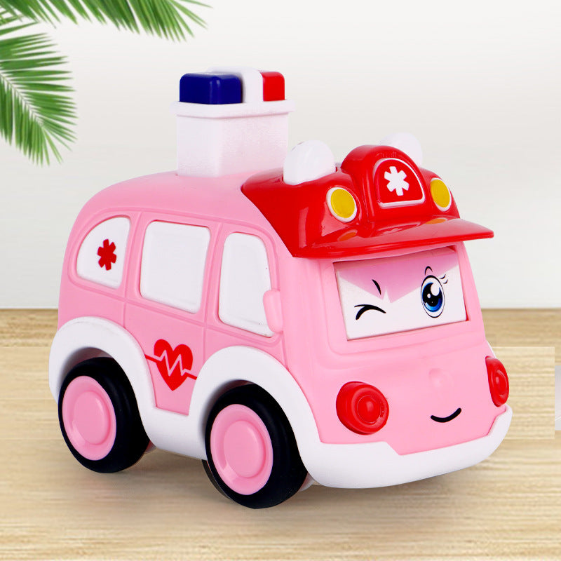 Voiture de police de dessin animé pour enfants, jouet de décrochage pour garçon