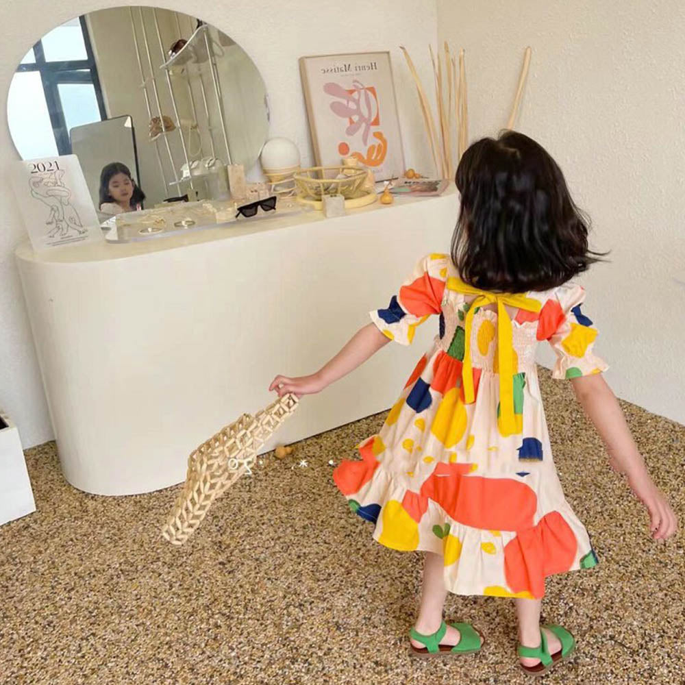 Combinaison à manches bouffantes pour filles, robe de princesse douce pour enfants