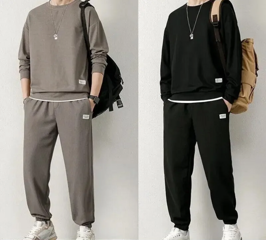 Men's Spring Long Sleeve Round Neck Sportswear Tracksuit