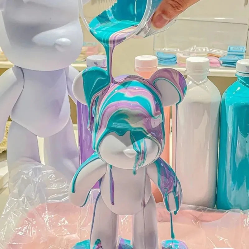 Handmade DIY Painting Bear Sculpture Figurine Toys