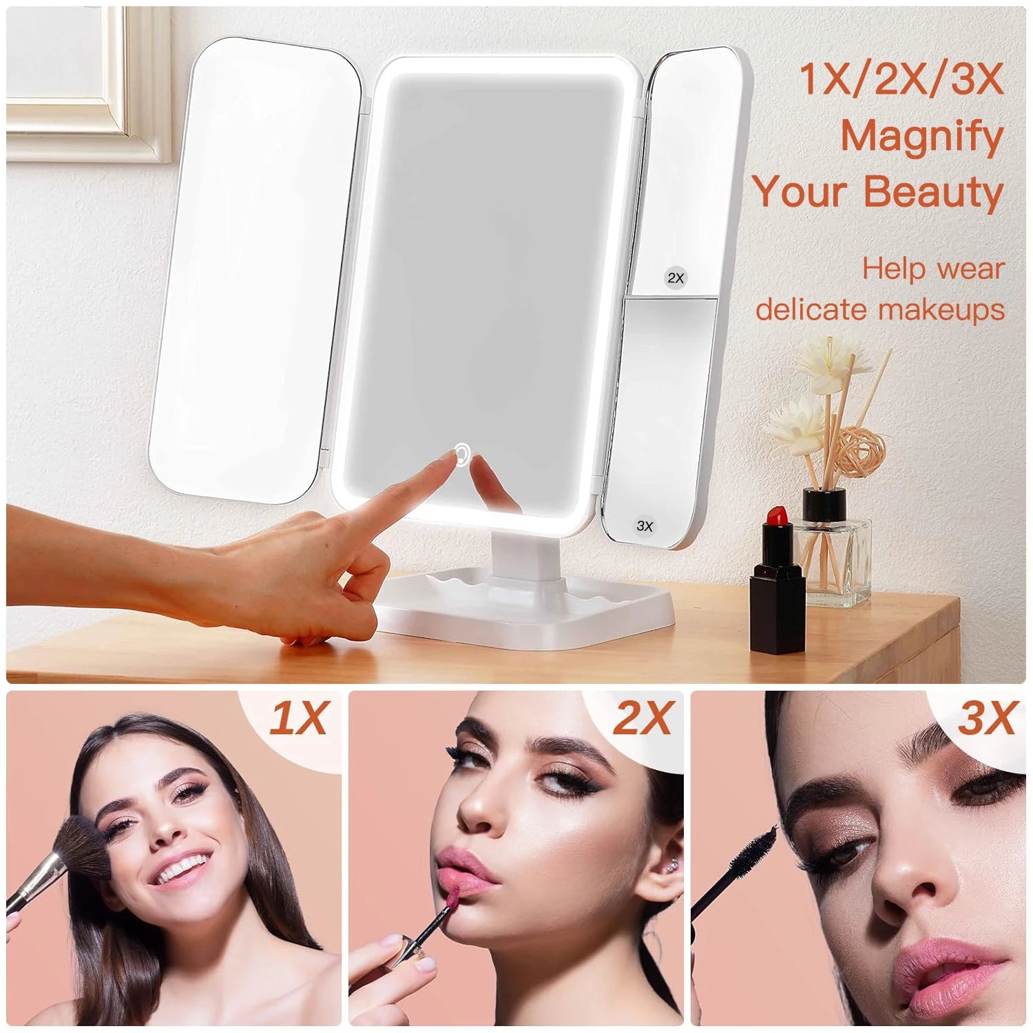 folding vanity mirror