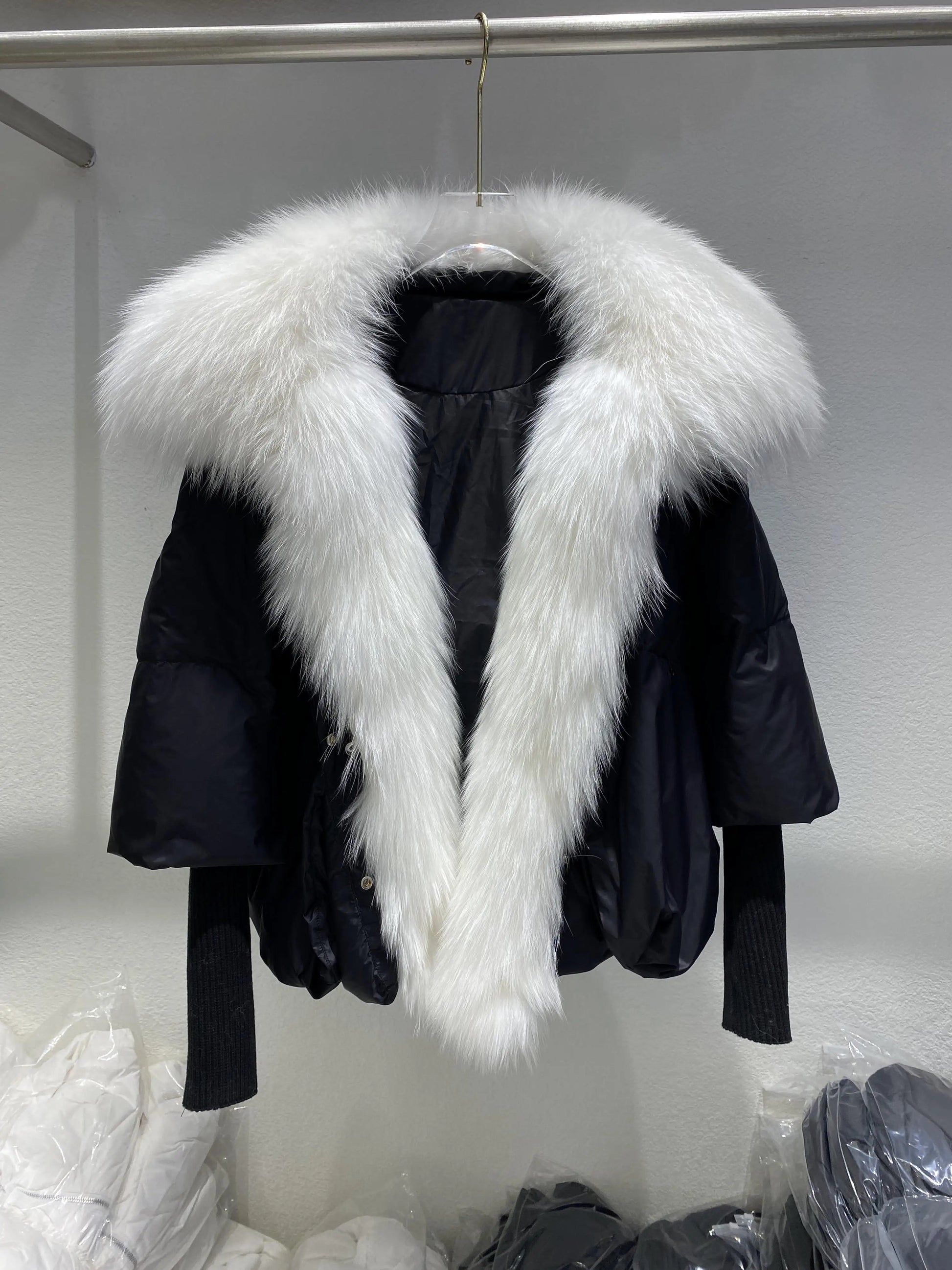 Women's Fox Fur Collar Thick Duck Down Puffer Coat