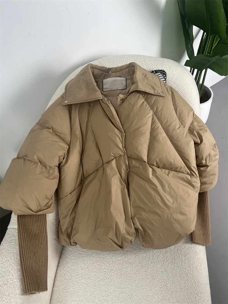 Women's Fox Fur Collar Thick Duck Down Puffer Coat