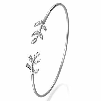 Open Leaf Cuff Bracelets for Women