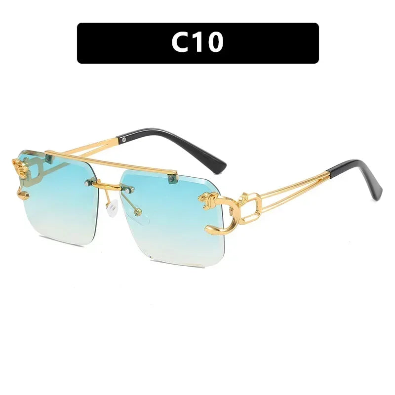 Unisex Rimless Rectangle Sunglasses