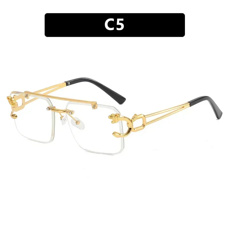 Unisex Rimless Rectangle Sunglasses