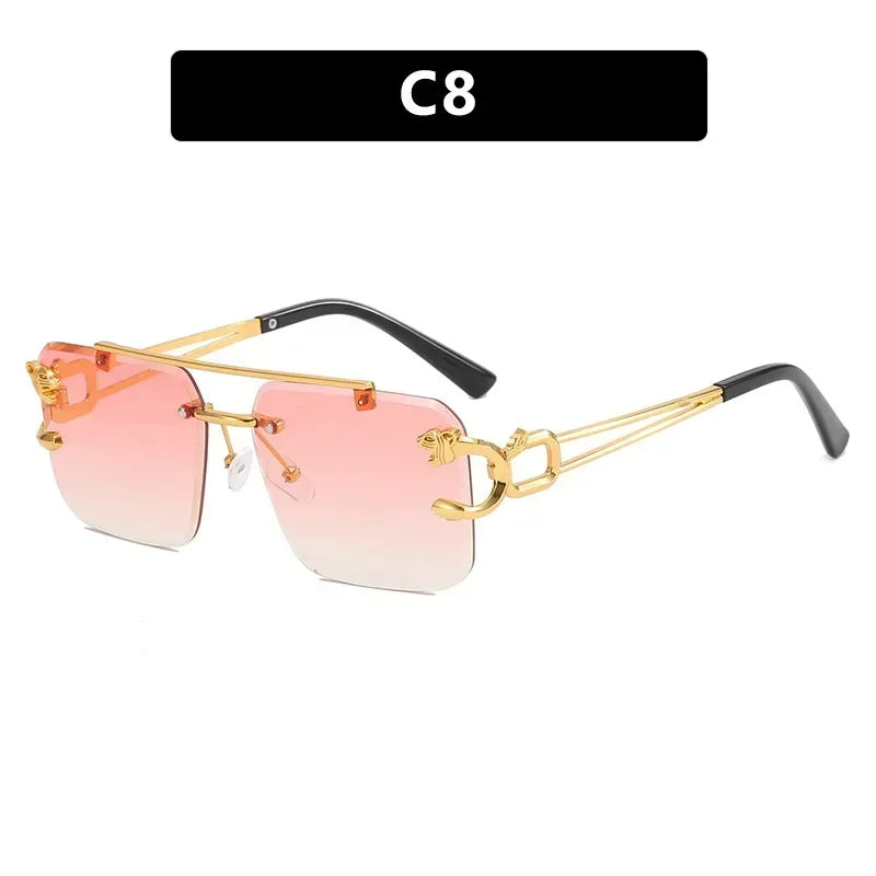 Unisex Rimless Rectangle Sunglasses