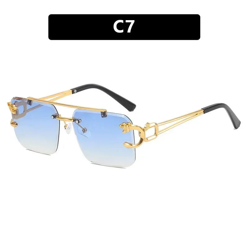 Unisex Rimless Rectangle Sunglasses