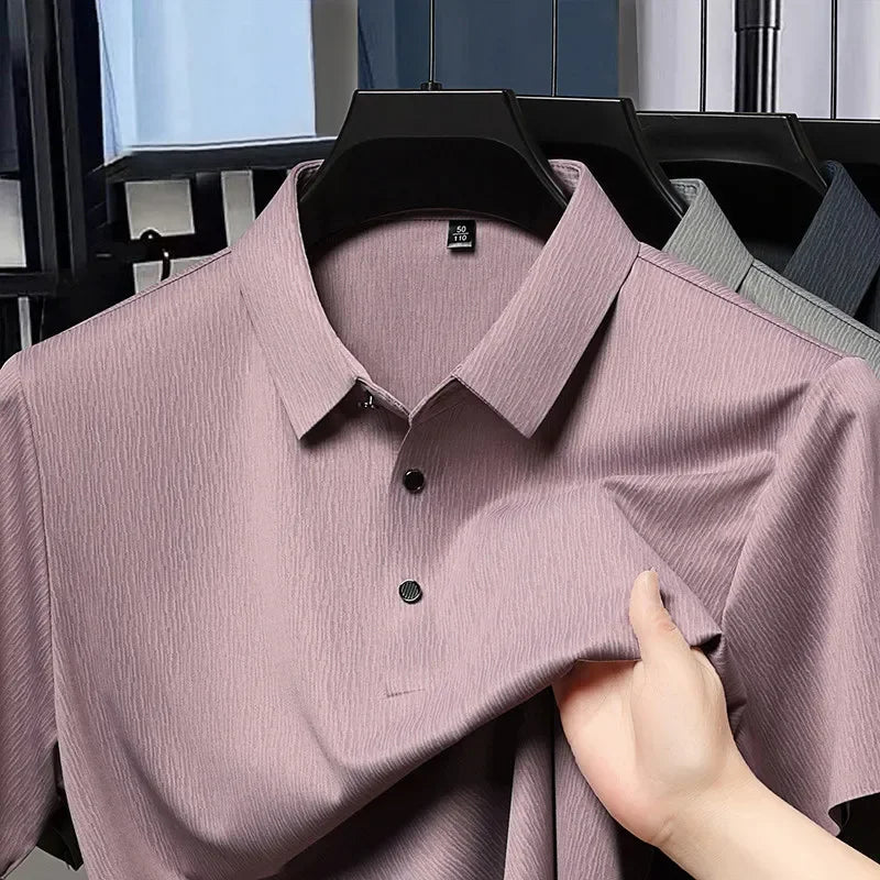 short sleeve polo button up