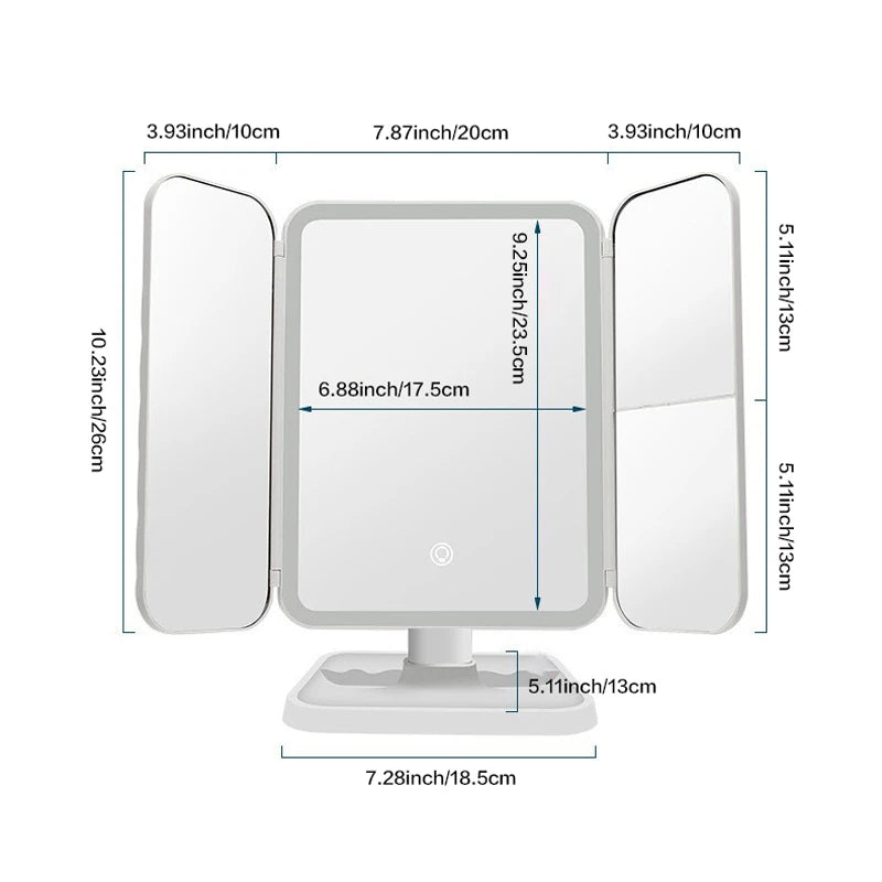 trifold vanity mirror